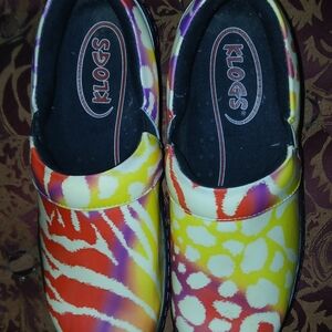 Klogs  Vibrant Red and Yellow Slippers